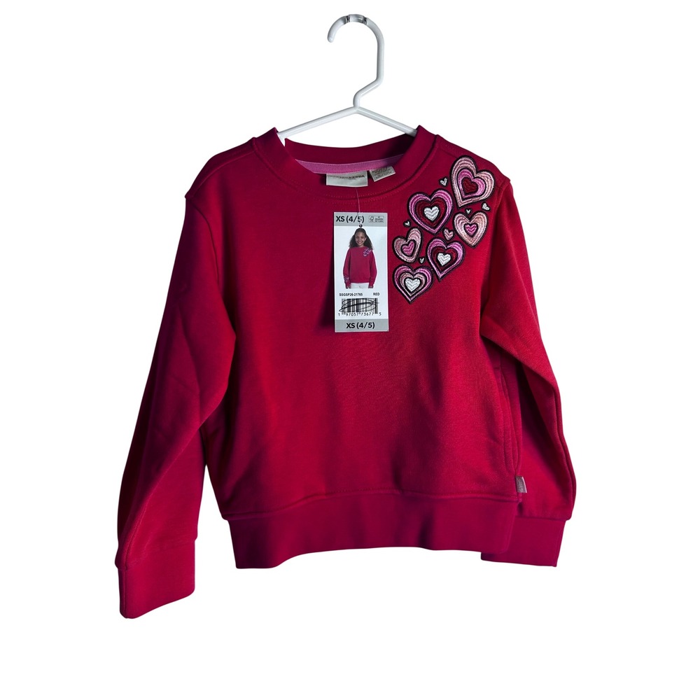 Scotch & Soda Sweatshirt XS (4/5) Red Embroidered Heart Pullover Kids
